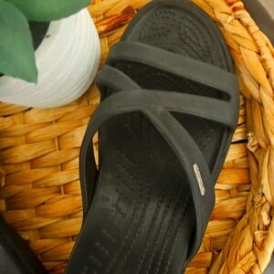 Croc Black Slide Sandals